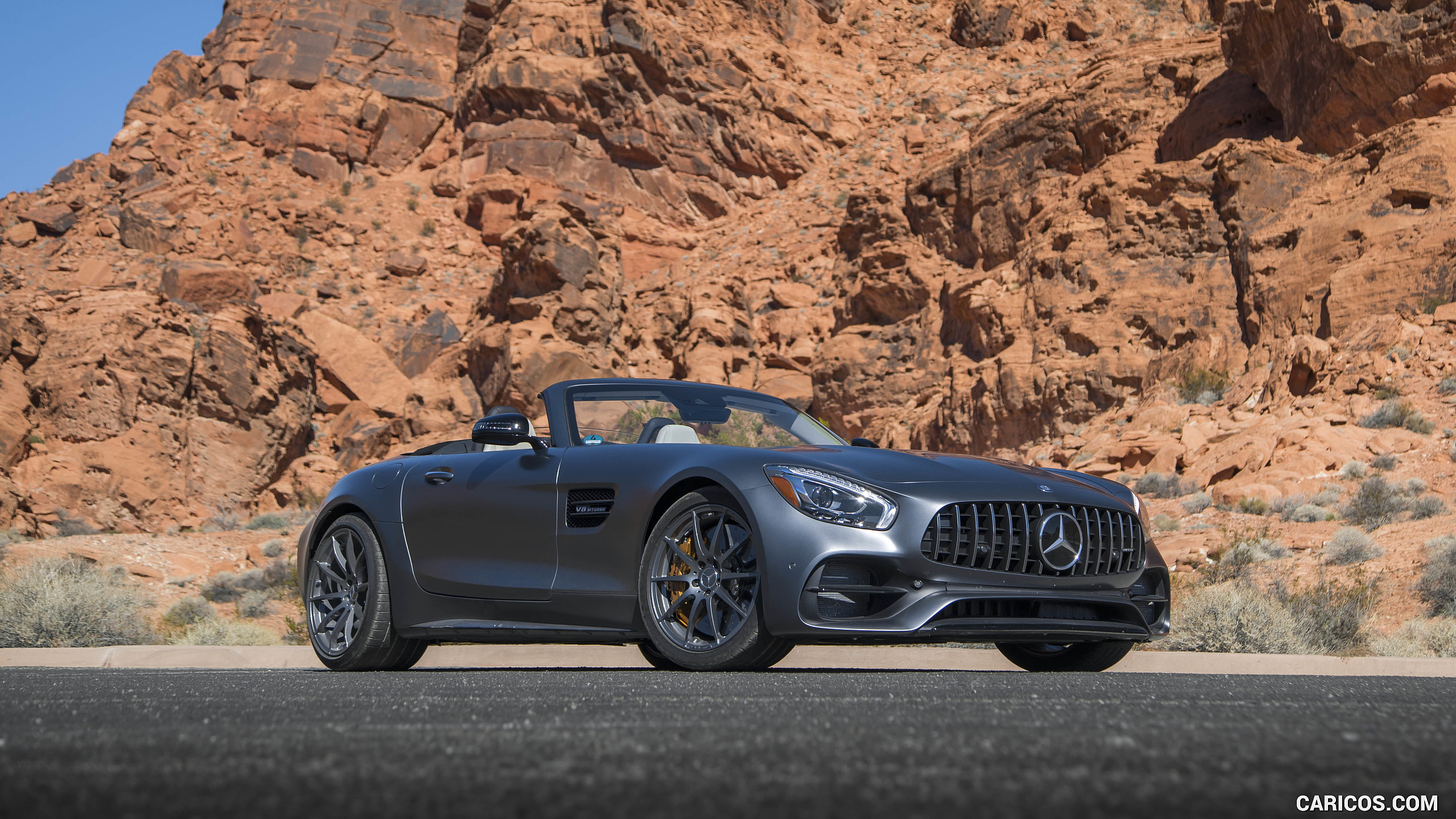 2018 Mercedes-AMG GT C Roadster - Front Three-Quarter, #44 of 350