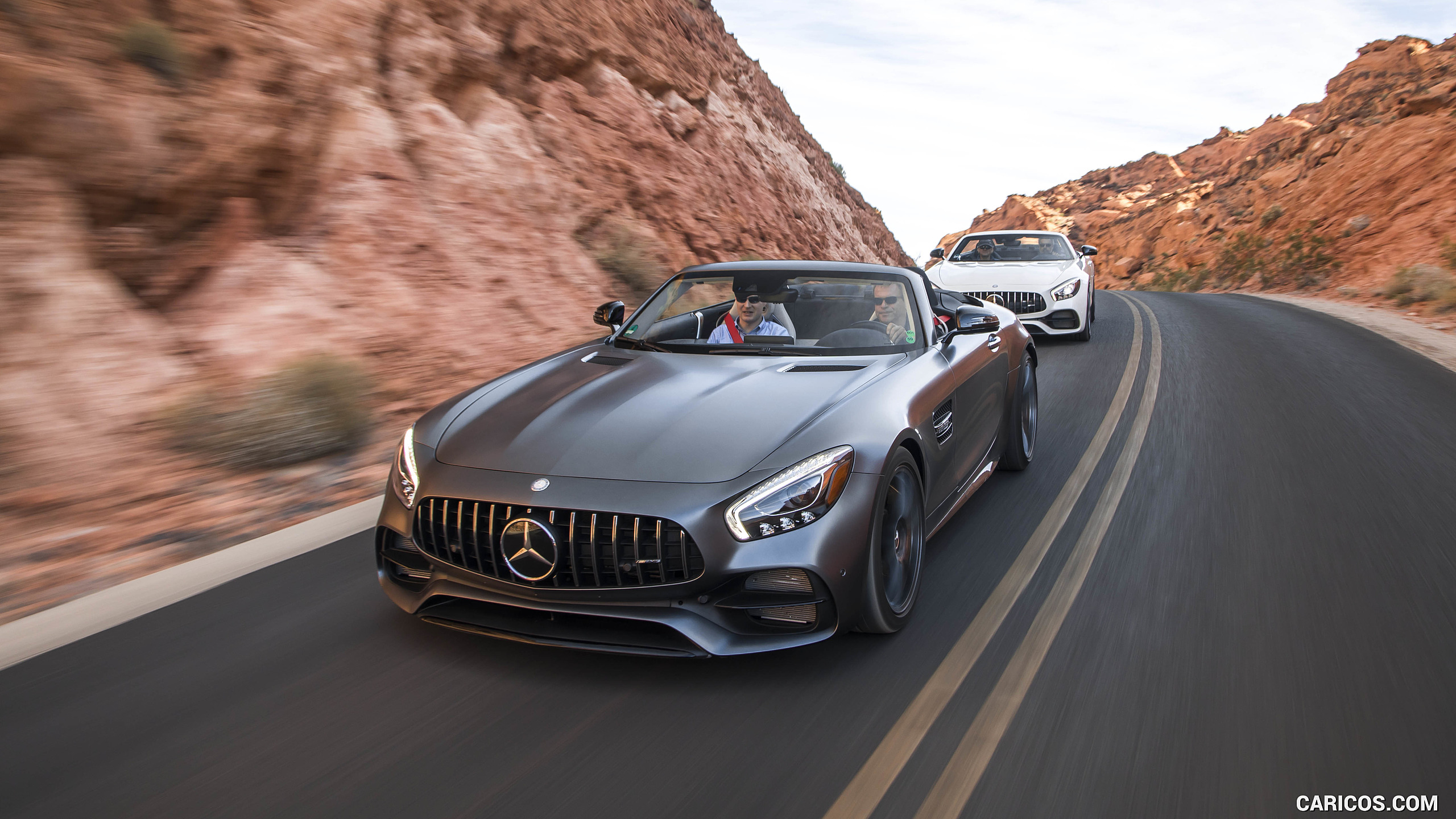 2018 Mercedes-AMG GT C Roadster - Front Three-Quarter, #47 of 350