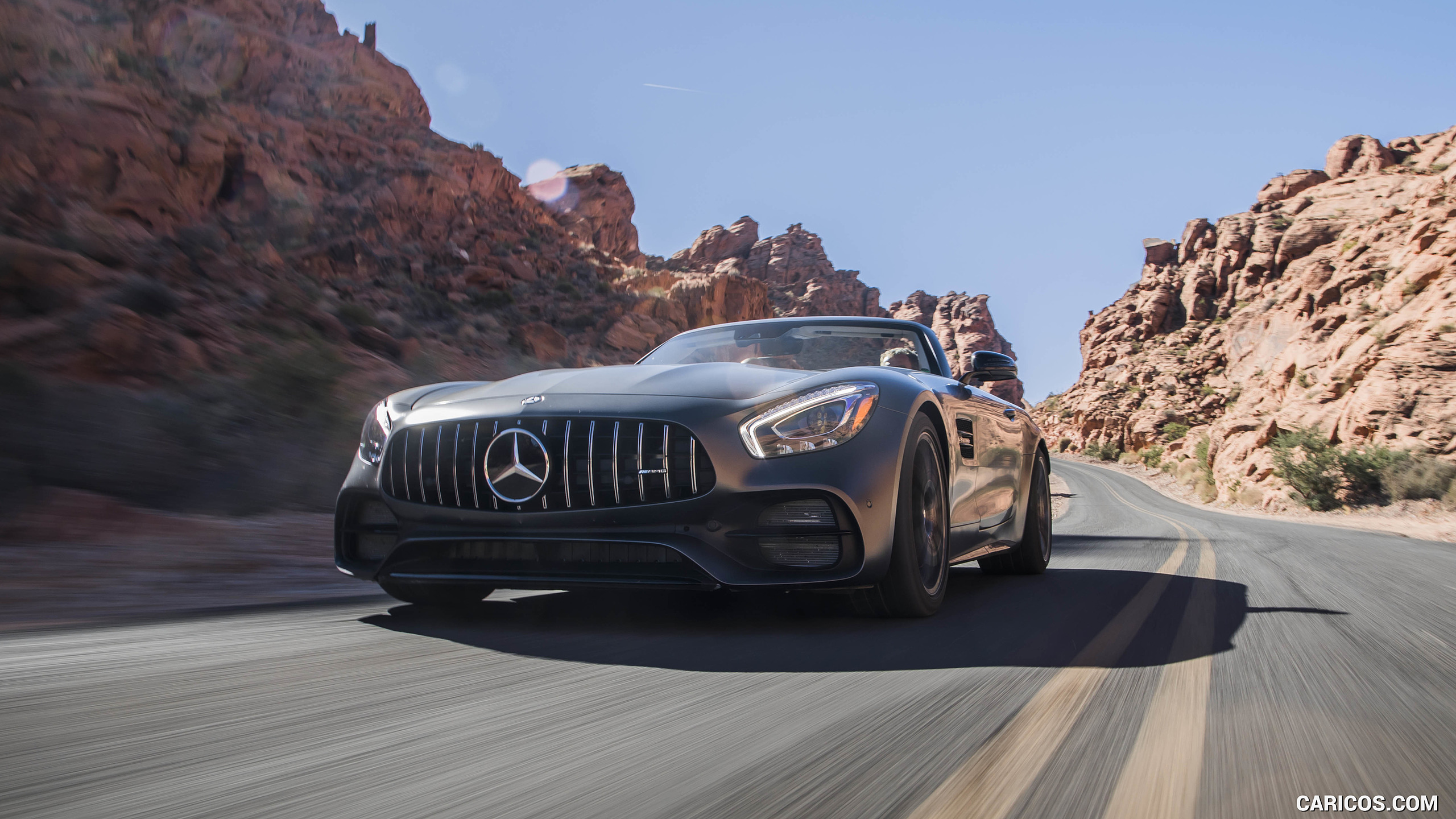 2018 Mercedes-AMG GT C Roadster - Front Three-Quarter, #48 of 350
