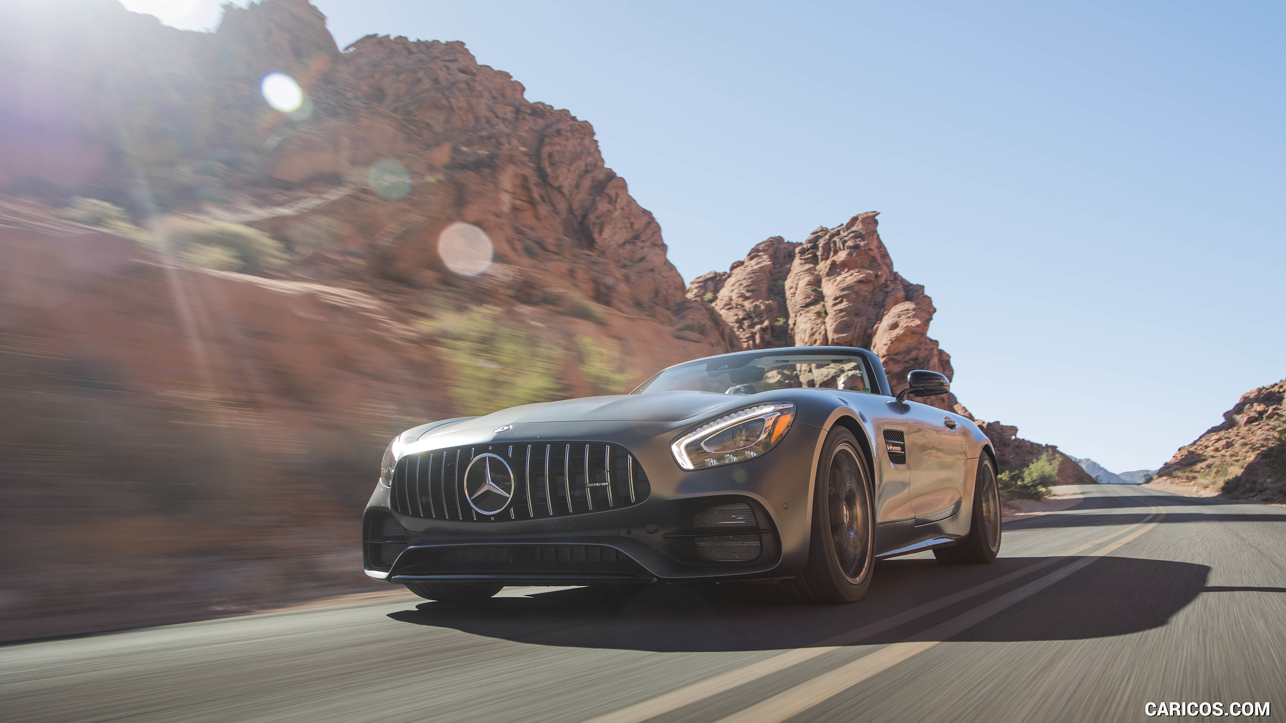 2018 Mercedes-AMG GT C Roadster - Front Three-Quarter, #49 of 350