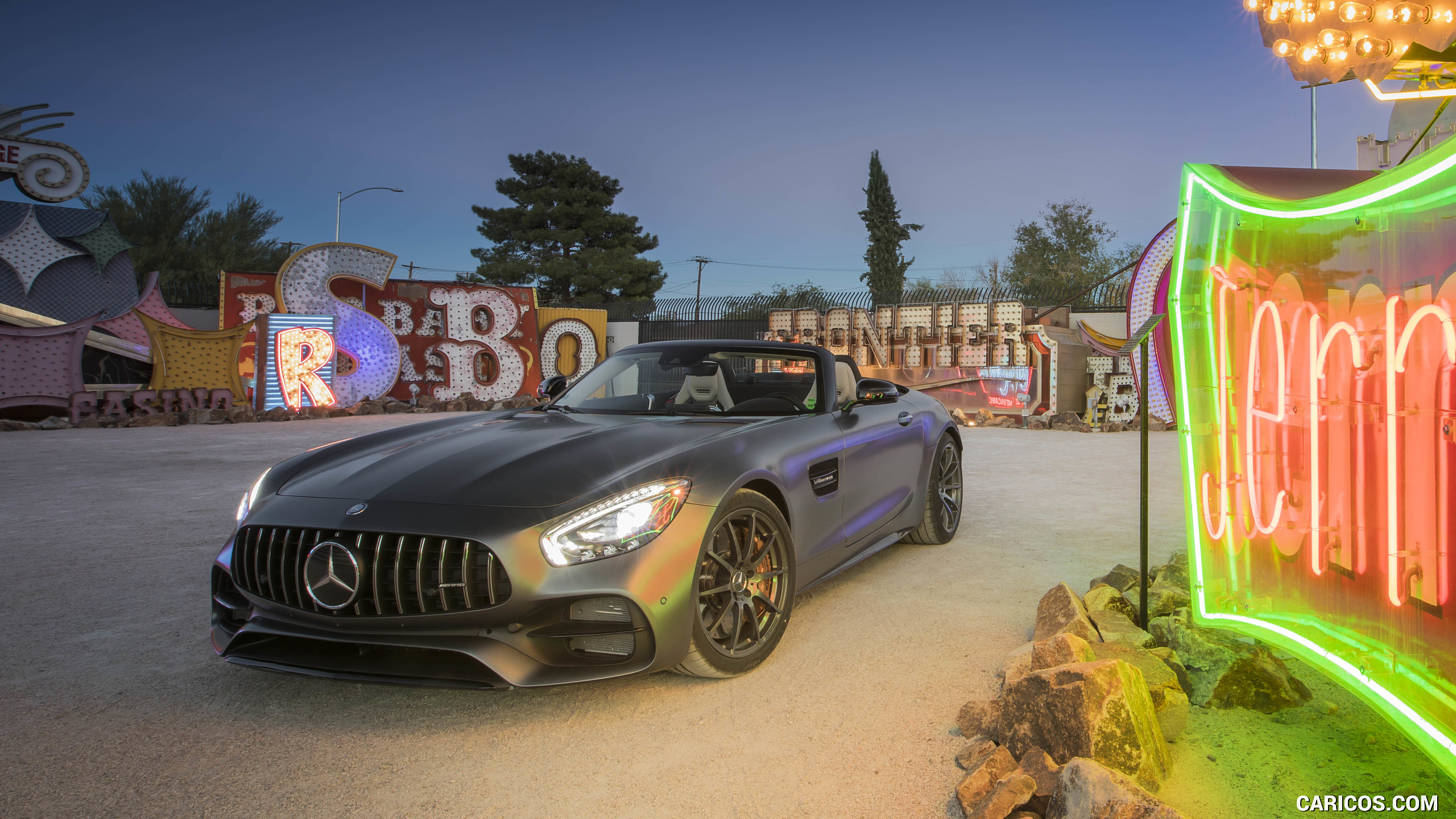 2018 Mercedes-AMG GT C Roadster - Front Three-Quarter, #67 of 350