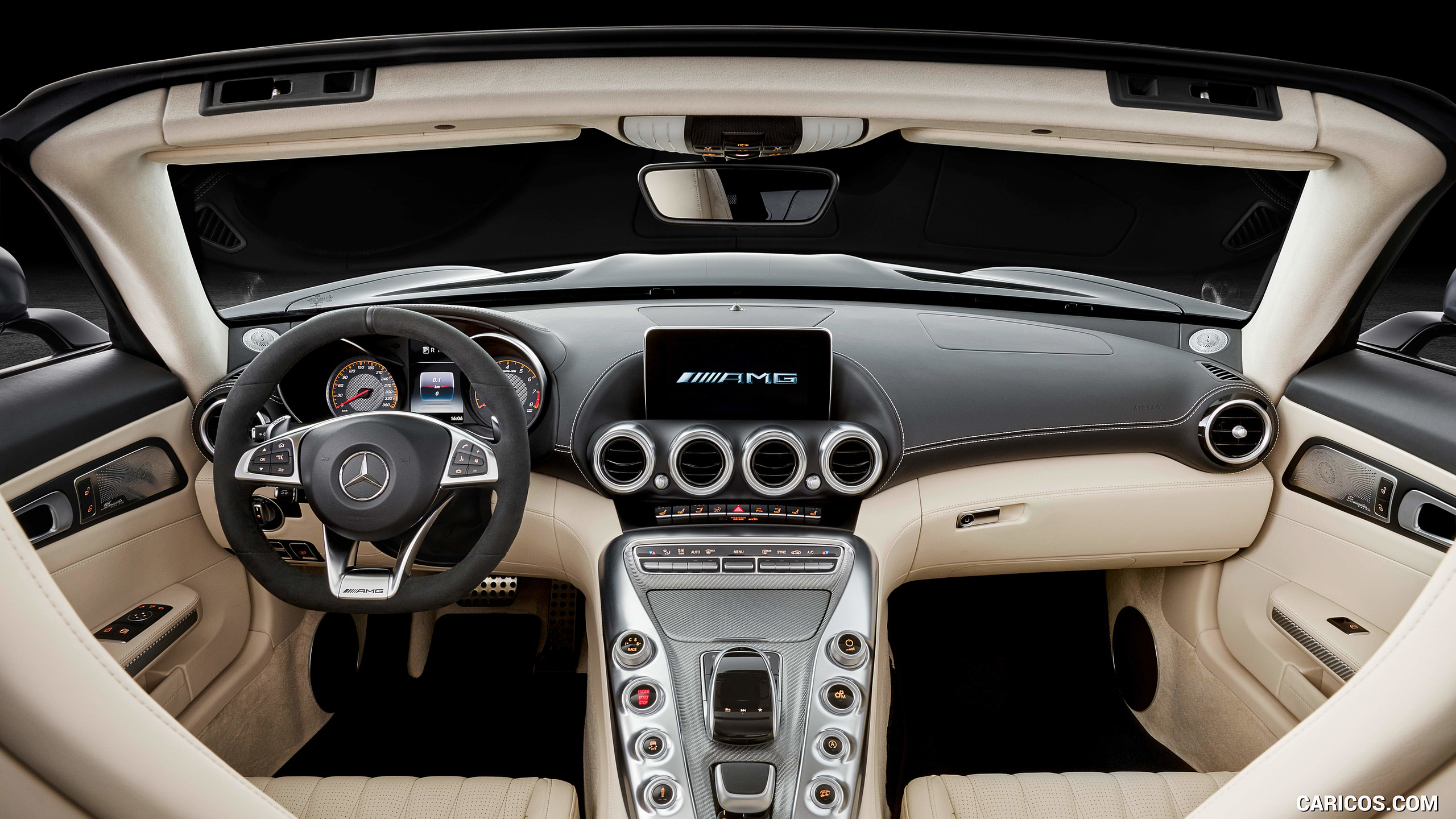 2018 Mercedes-AMG GT C Roadster - Nappa Leather Exclusive Macchiato Beige Interior, Cockpit, #11 of 350