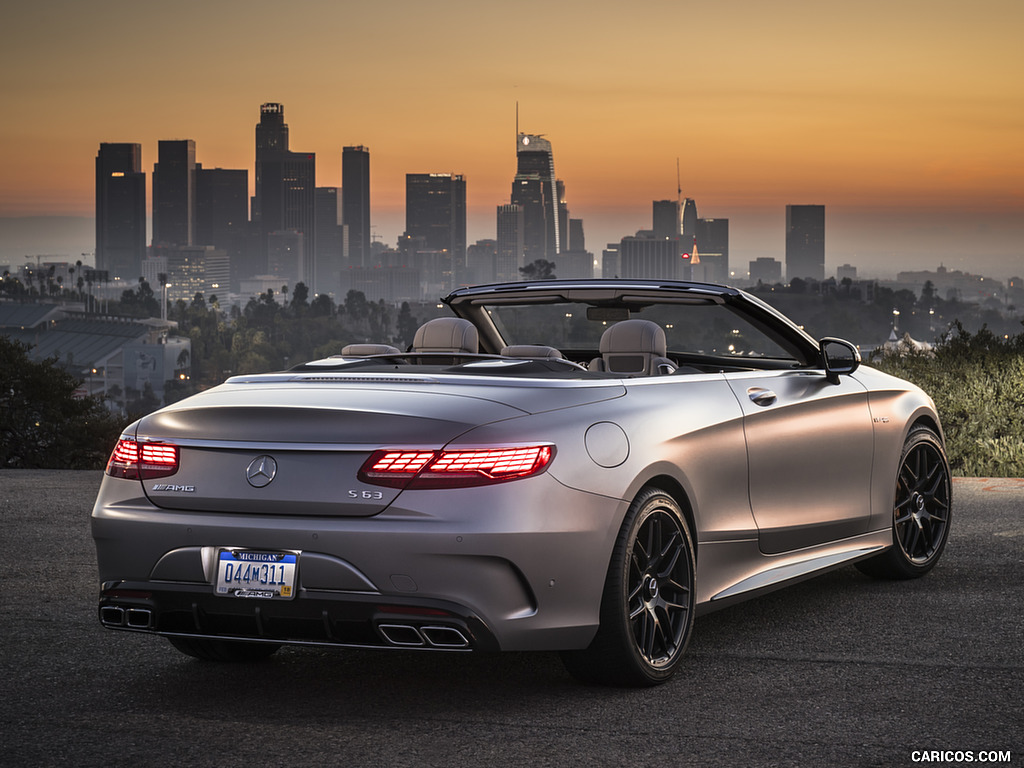 2018 Mercedes-AMG S63 Cabrio (US-Spec) - Rear Three-Quarter