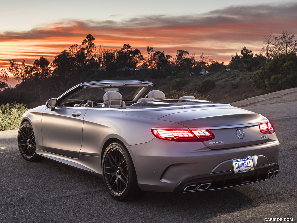 2018 Mercedes-AMG S63 Cabrio (US-Spec) - Rear Three-Quarter