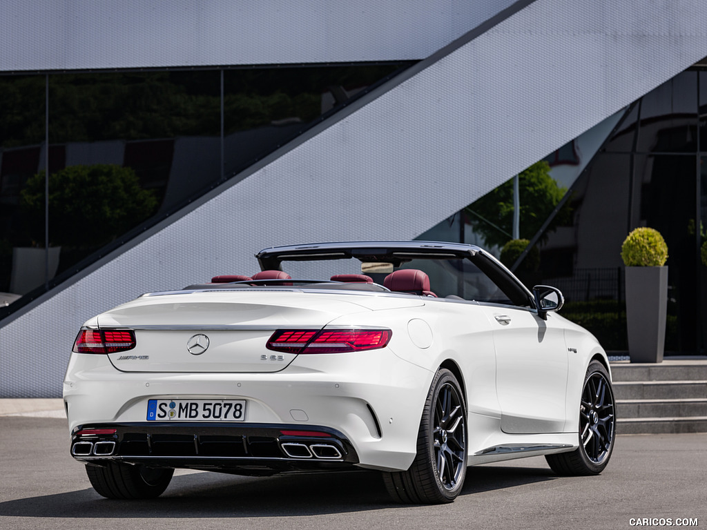 2018 Mercedes-AMG S63 Cabriolet 4MATIC+ (Color: Designo Diamond White) - Rear Three-Quarter