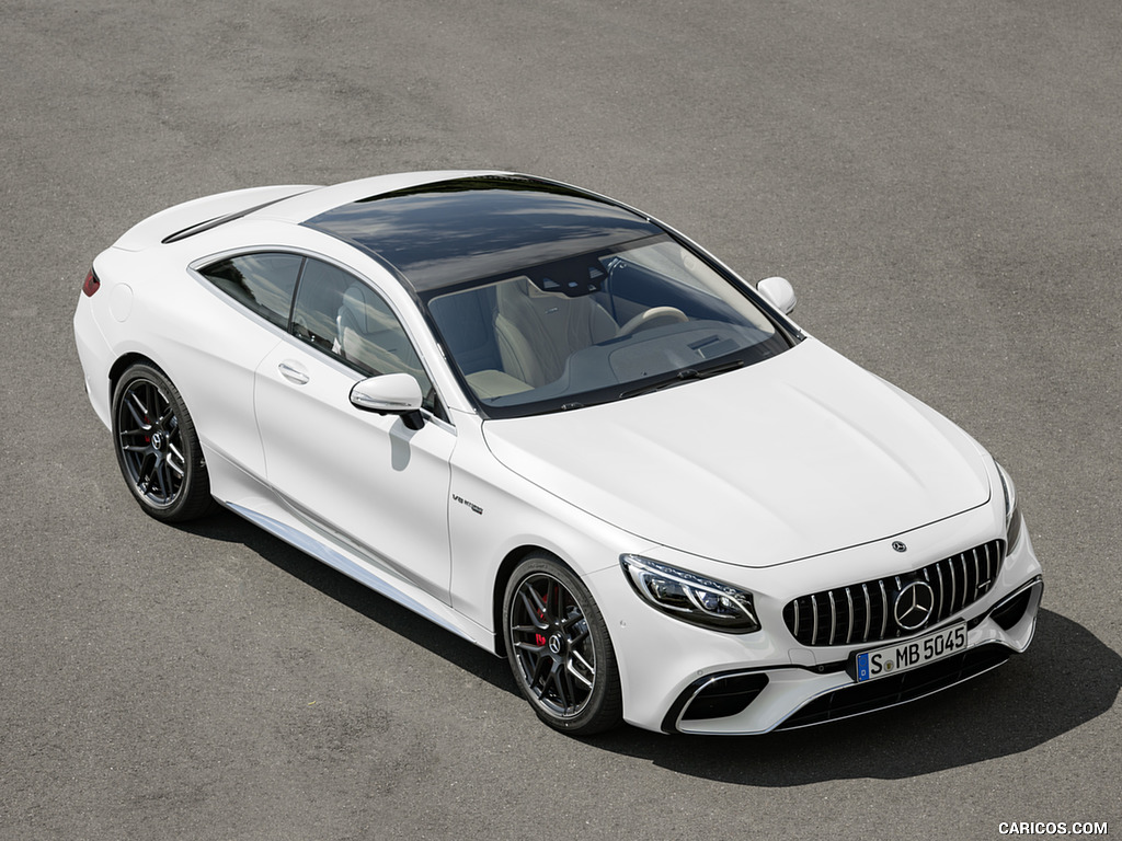 2018 Mercedes-AMG S63 Coupe 4MATIC+ (Color: Designo Diamond White) - Front Three-Quarter