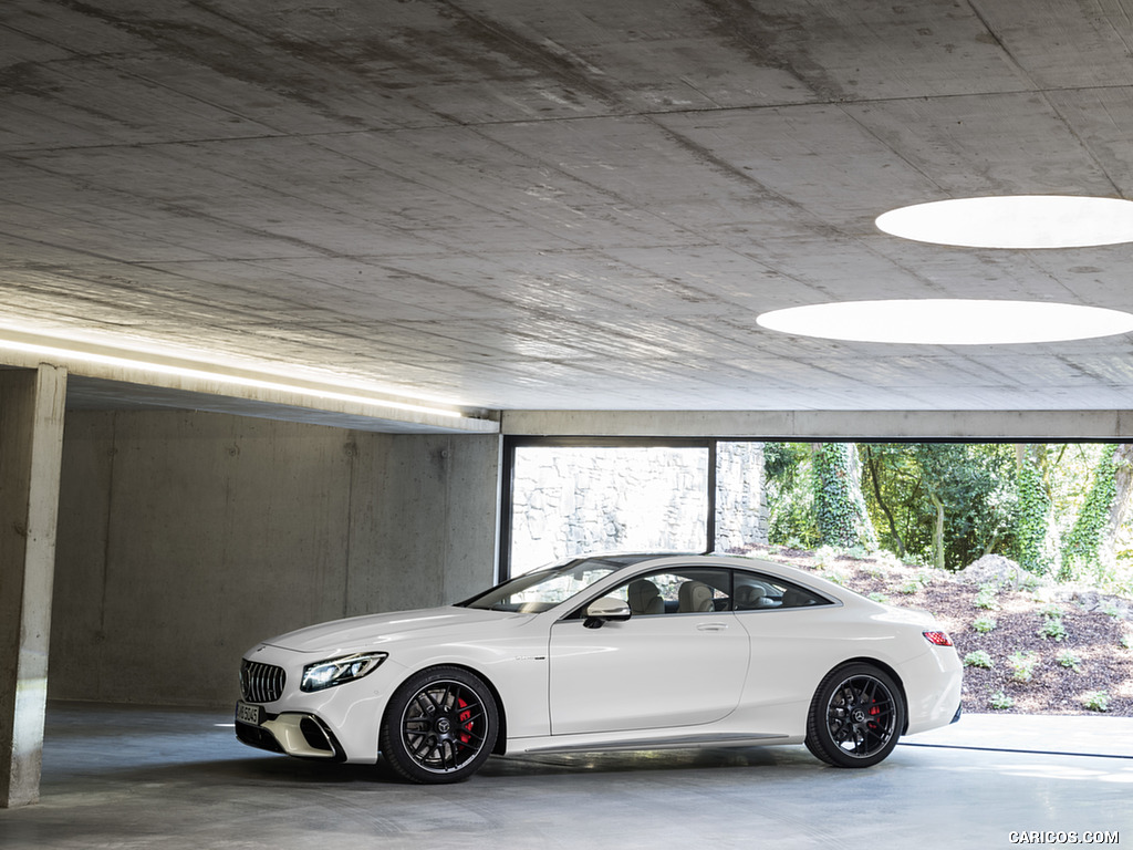 2018 Mercedes-AMG S63 Coupe 4MATIC+ (Color: Designo Diamond White) - Front Three-Quarter