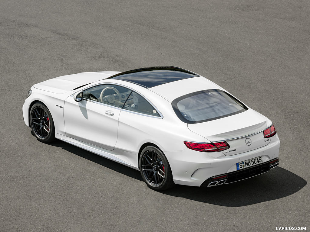 2018 Mercedes-AMG S63 Coupe 4MATIC+ (Color: Designo Diamond White) - Rear Three-Quarter