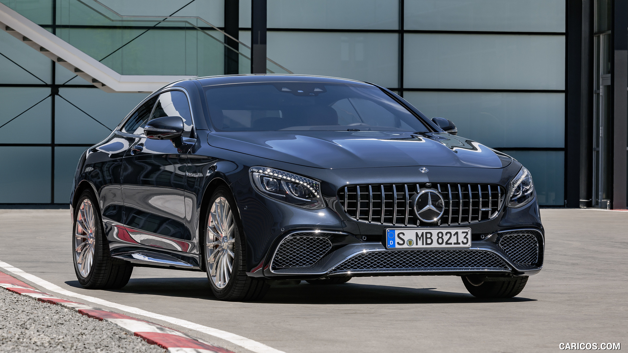 2018 Mercedes-AMG S65 Coupe (Color: Anthracite Blue Metallic) - Front Three-Quarter, #24 of 29