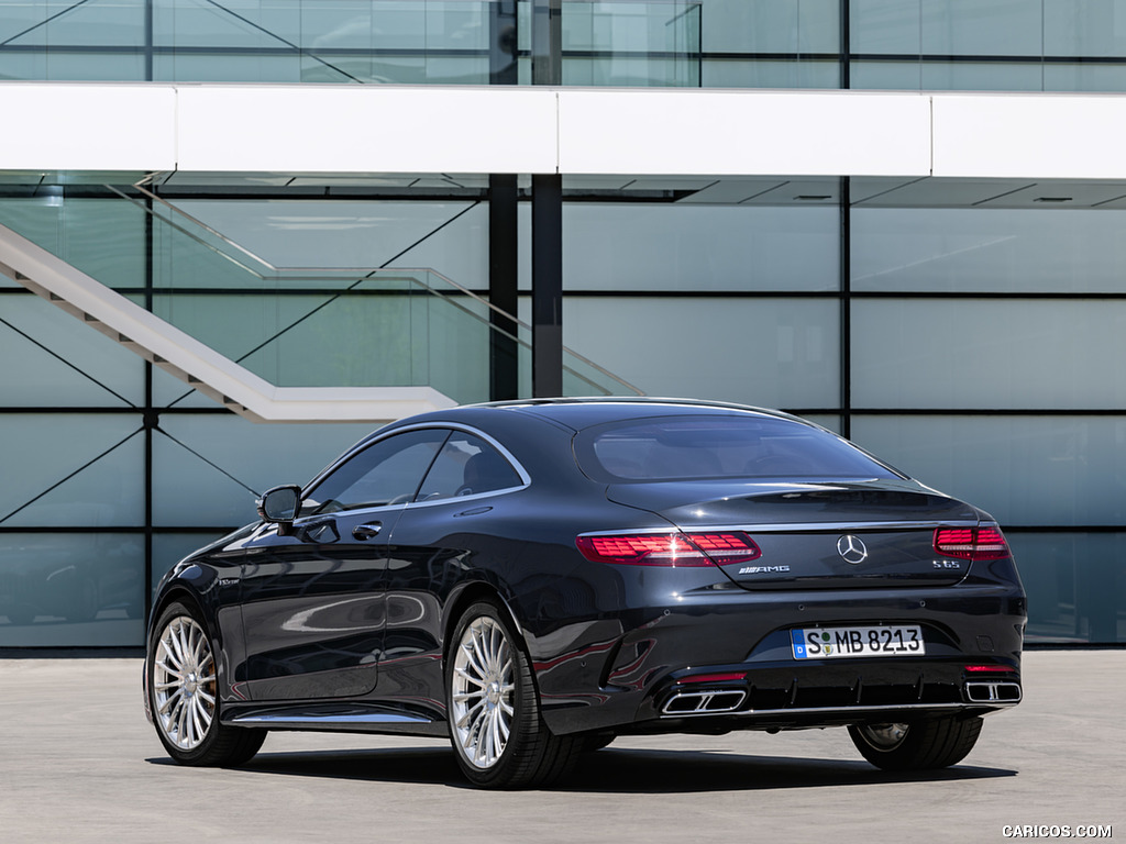 2018 Mercedes-AMG S65 Coupe (Color: Anthracite Blue Metallic) - Rear Three-Quarter