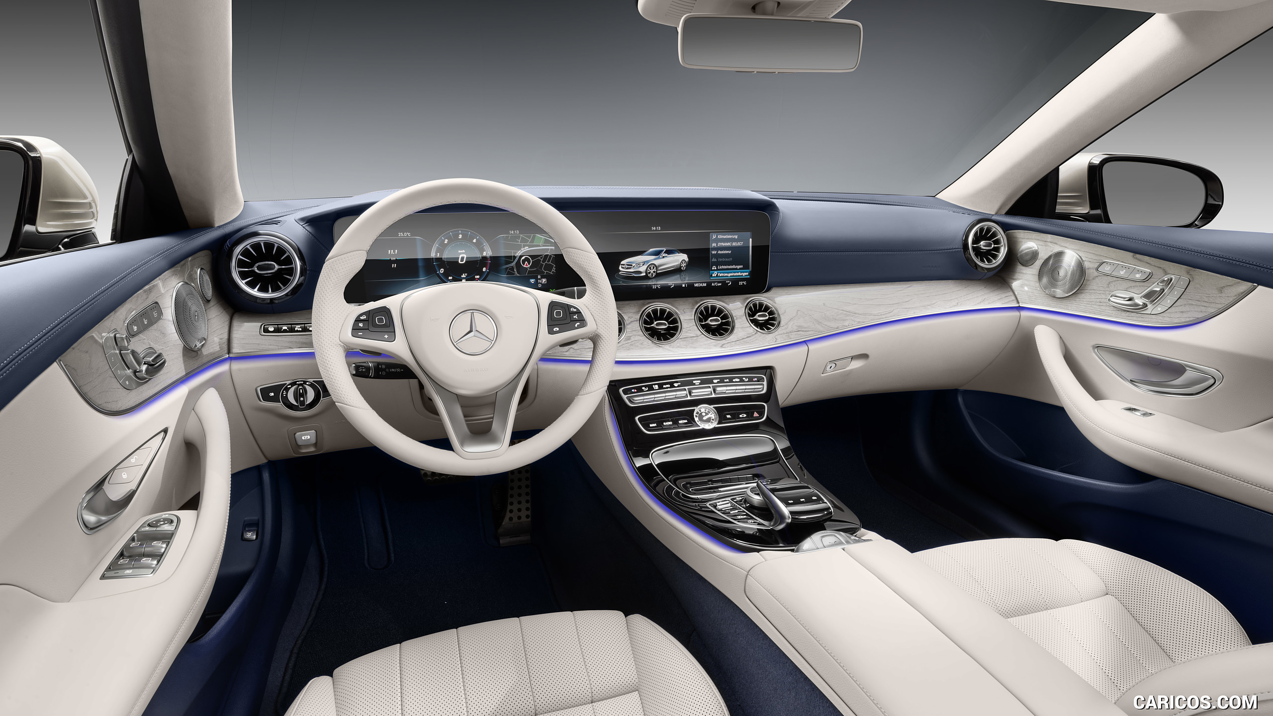 2018 Mercedes-Benz E-Class Cabrio - Yacht Blue / Macchiato Beige Interior, Cockpit, #80 of 158