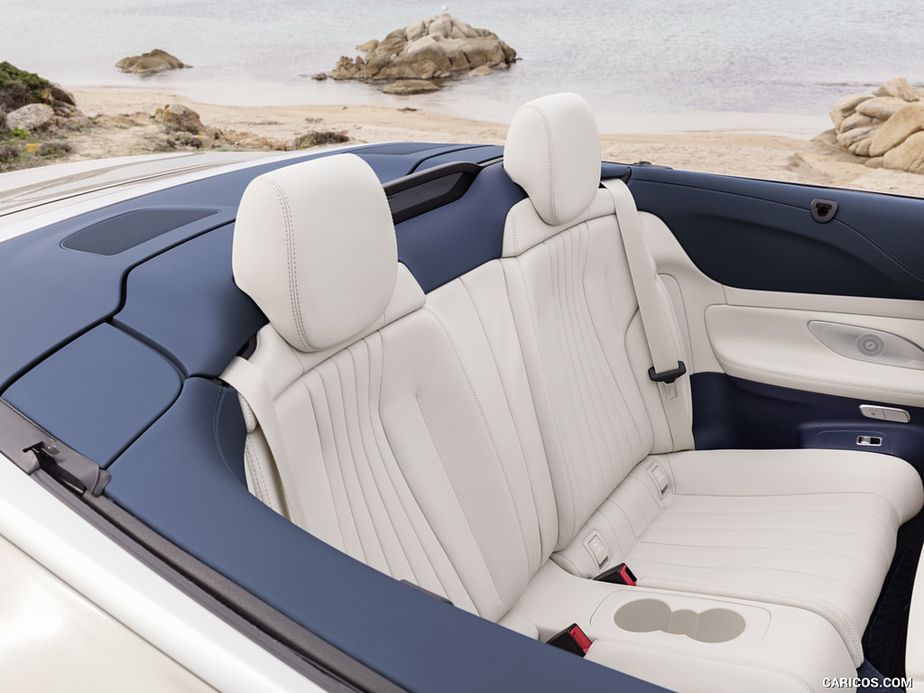 2018 Mercedes-Benz E-Class Cabrio - Yacht Blue / Macchiato Beige Interior, Rear Seats