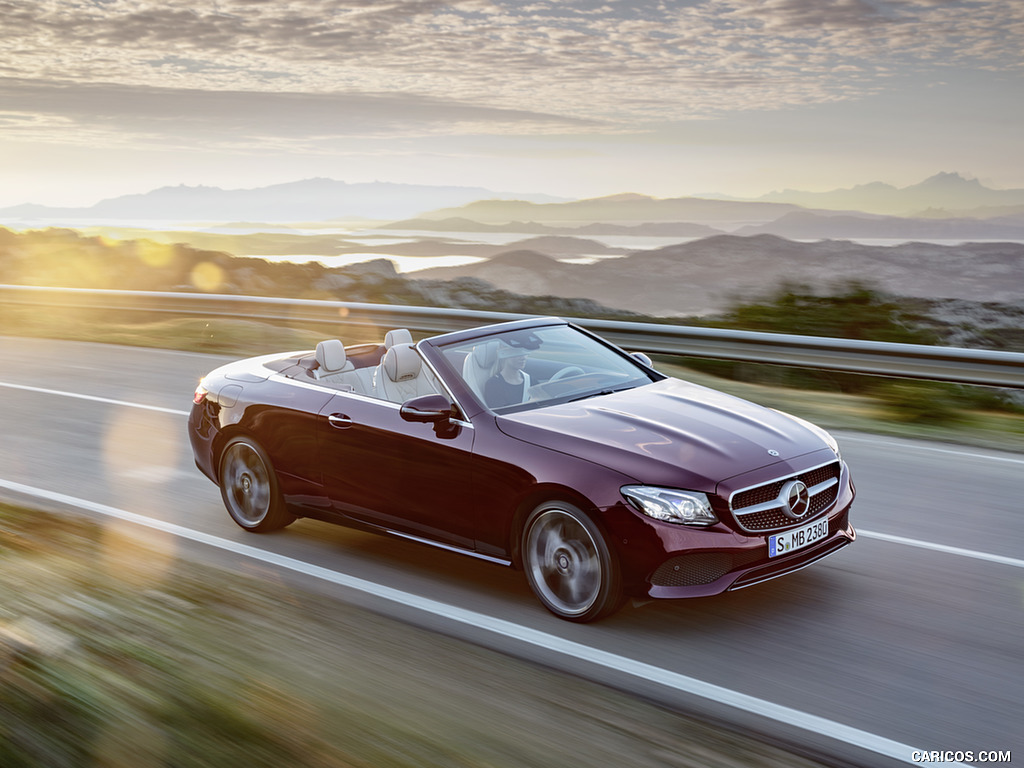 2018 Mercedes-Benz E-Class Cabrio 25th Anniversary Edtion (Color: Rubellite Red Metallic) - Front Three-Quarter