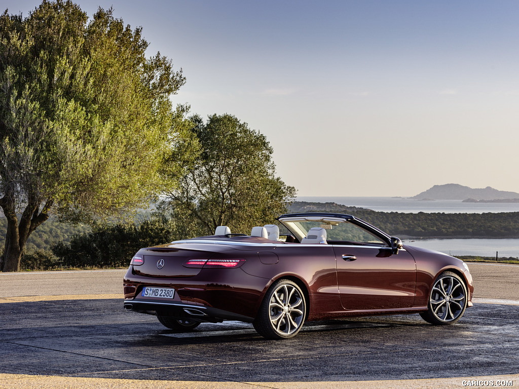 2018 Mercedes-Benz E-Class Cabrio 25th Anniversary Edtion (Color: Rubellite Red Metallic) - Rear Three-Quarter