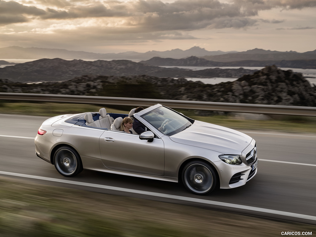 2018 Mercedes-Benz E-Class Cabrio AMG Line (Color: Aragonite Silver) - Side