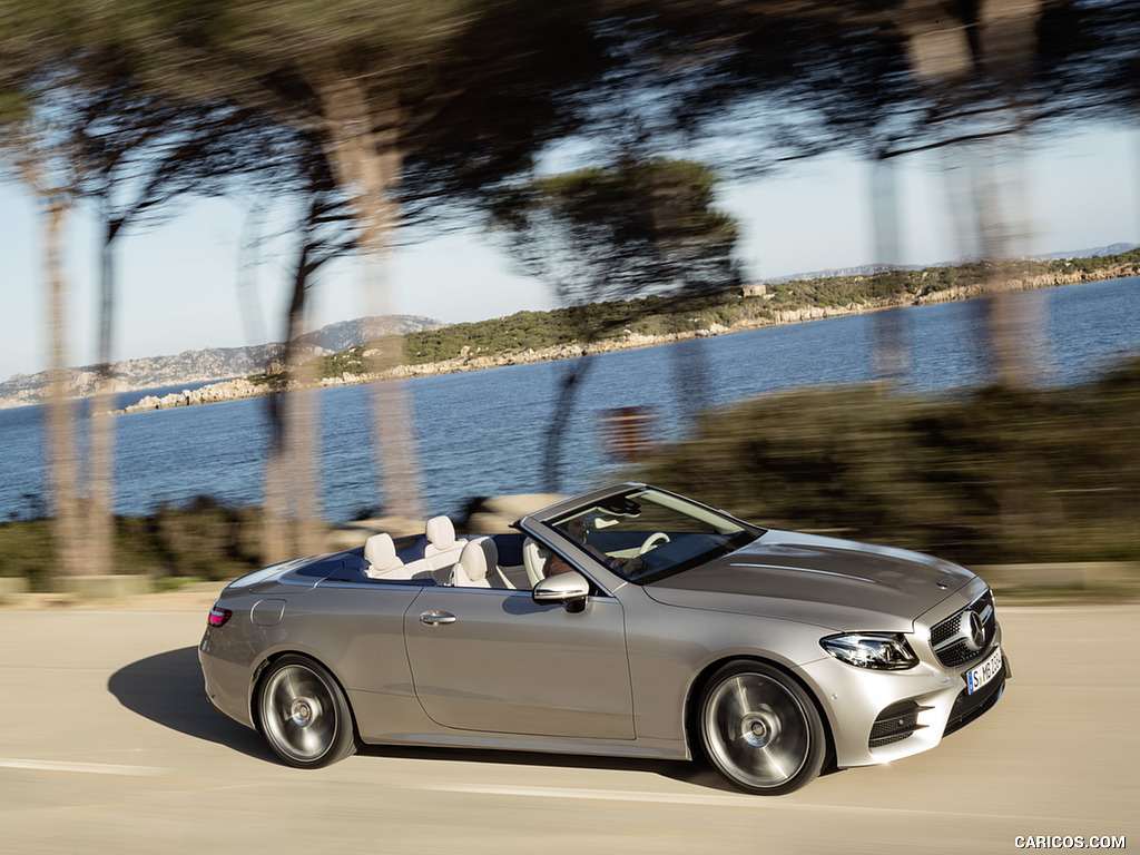 2018 Mercedes-Benz E-Class Cabrio AMG Line (Color: Aragonite Silver) - Side