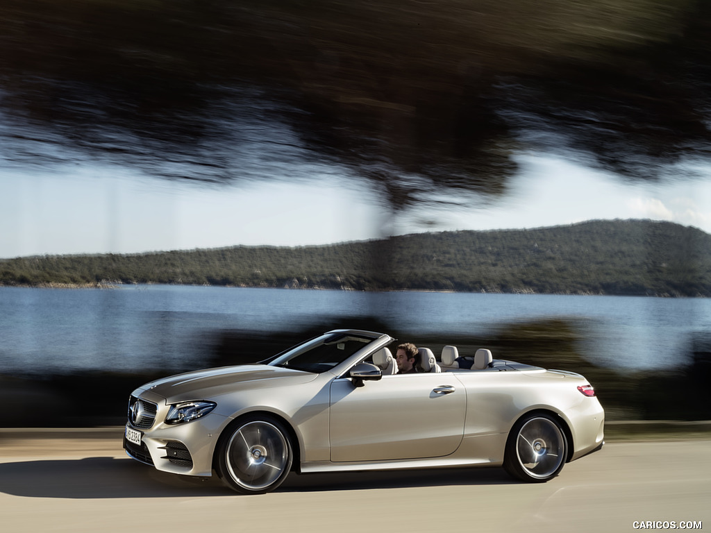 2018 Mercedes-Benz E-Class Cabrio AMG Line (Color: Aragonite Silver) - Side