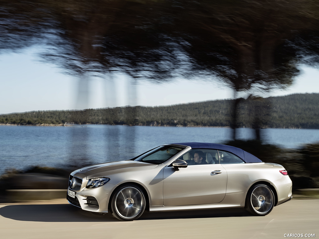 2018 Mercedes-Benz E-Class Cabrio AMG Line (Color: Aragonite Silver) - Side