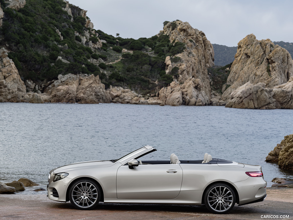 2018 Mercedes-Benz E-Class Cabrio AMG Line (Color: Aragonite Silver) - Side