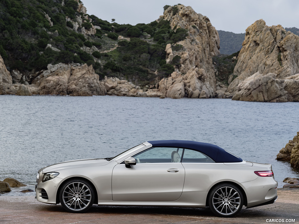 2018 Mercedes-Benz E-Class Cabrio AMG Line (Color: Aragonite Silver) - Side