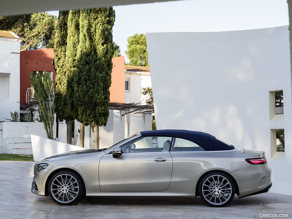 2018 Mercedes-Benz E-Class Cabrio AMG Line (Color: Aragonite Silver) - Side