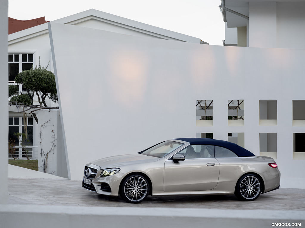 2018 Mercedes-Benz E-Class Cabrio AMG Line (Color: Aragonite Silver) - Side