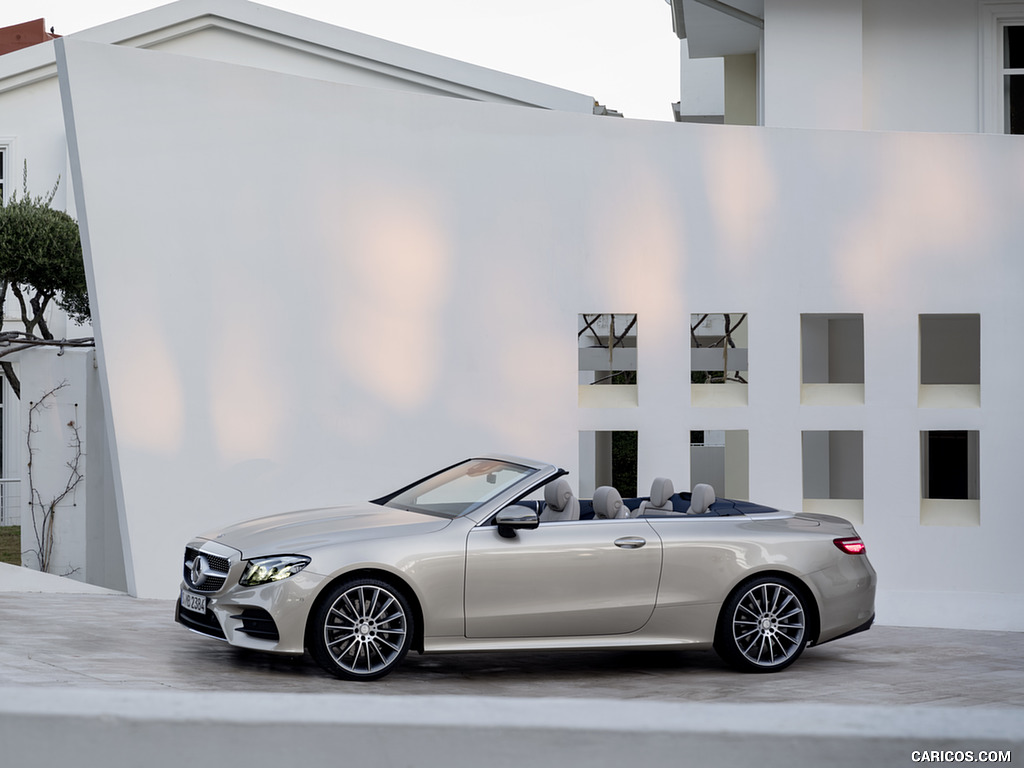 2018 Mercedes-Benz E-Class Cabrio AMG Line (Color: Aragonite Silver) - Side