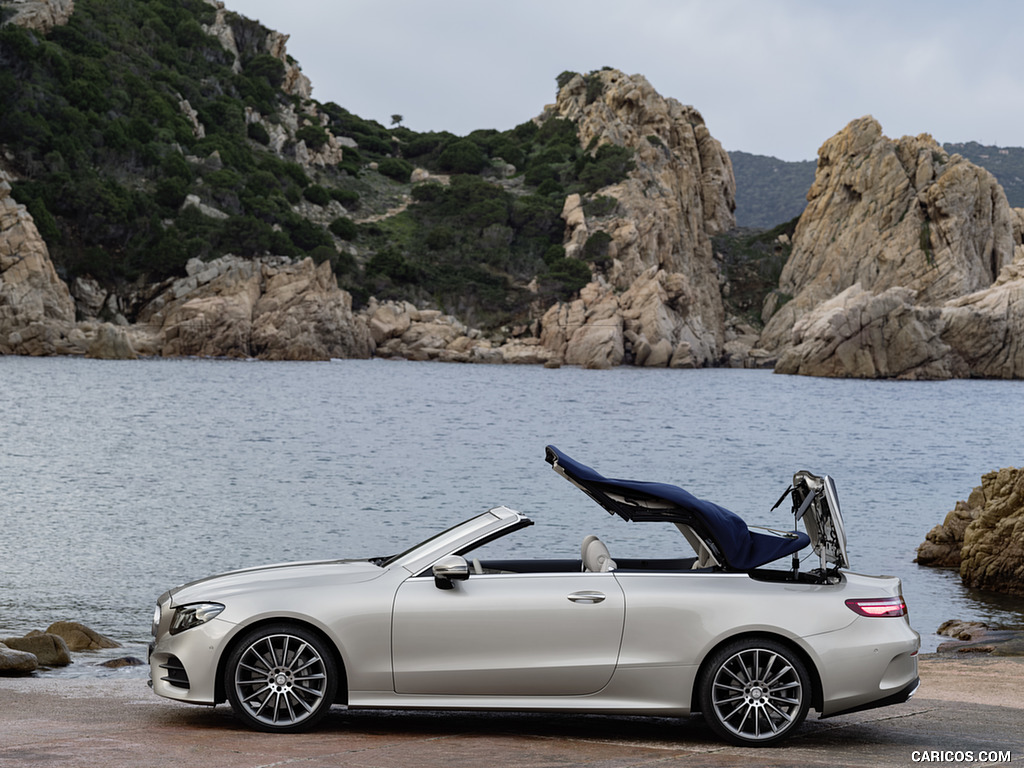 2018 Mercedes-Benz E-Class Cabrio AMG Line (Color: Aragonite Silver) - Side