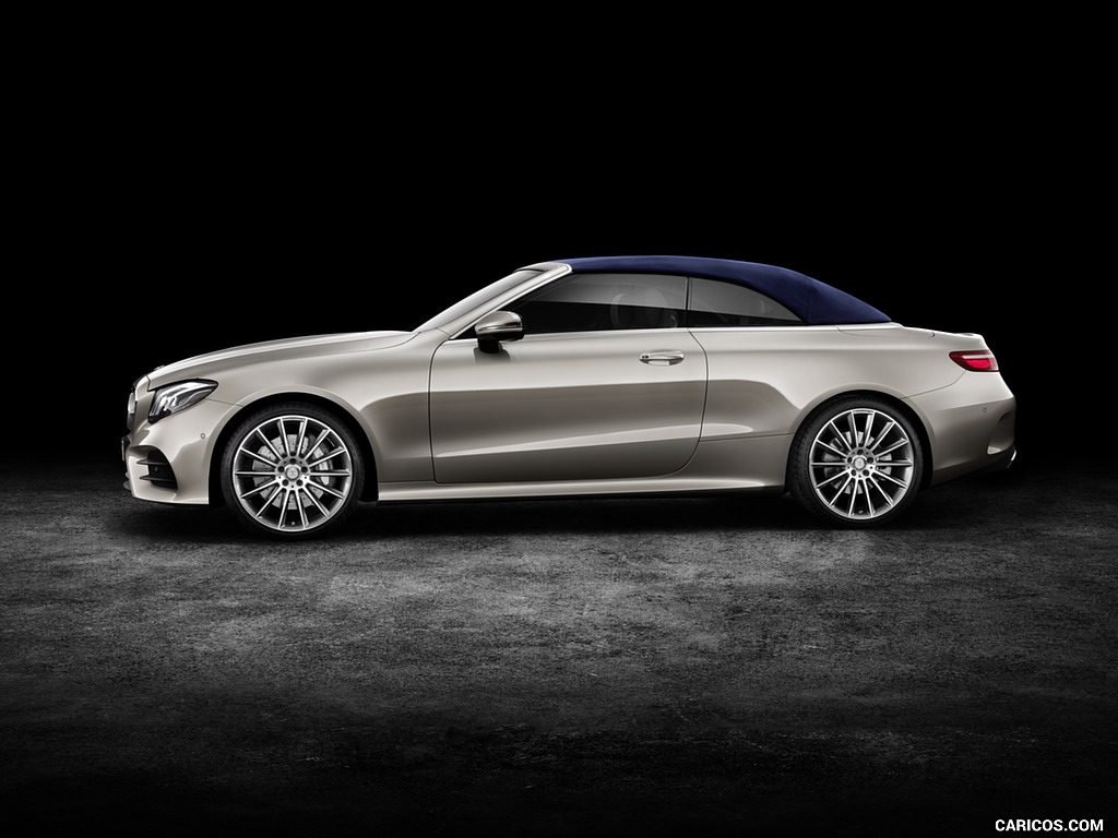 2018 Mercedes-Benz E-Class Cabrio AMG Line (Color: Aragonite Silver) - Side