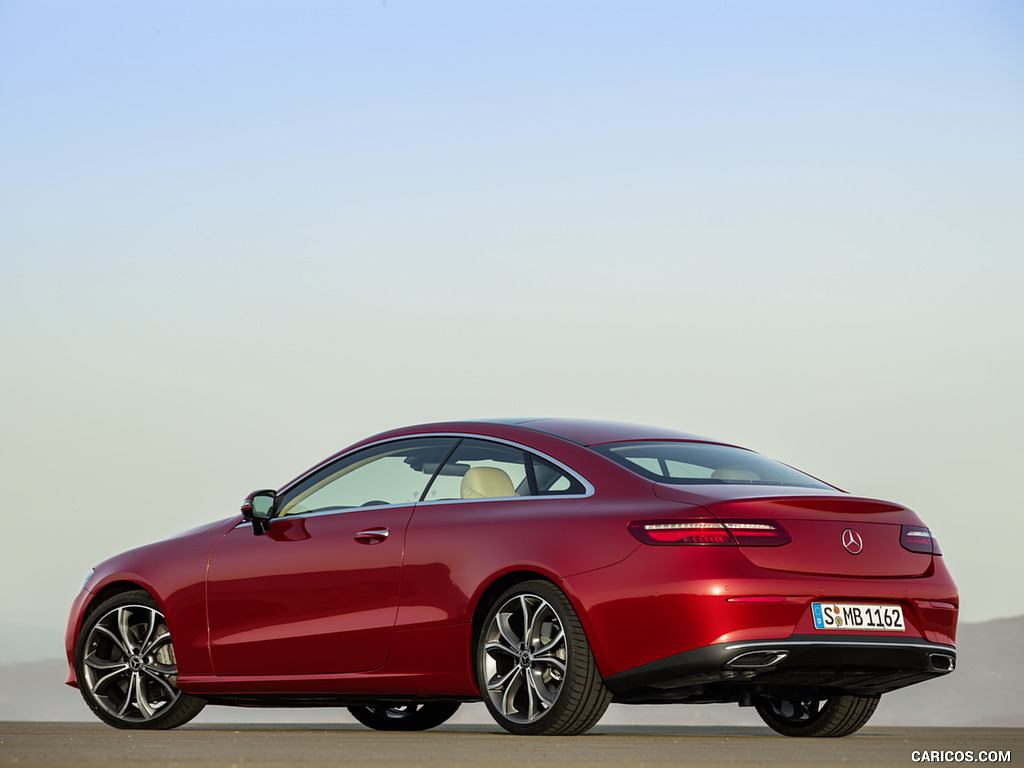 2018 Mercedes-Benz E-Class Coupe (Color: Designo Hyacinth Red Metallic Avantgarde) - Rear Three-Quarter