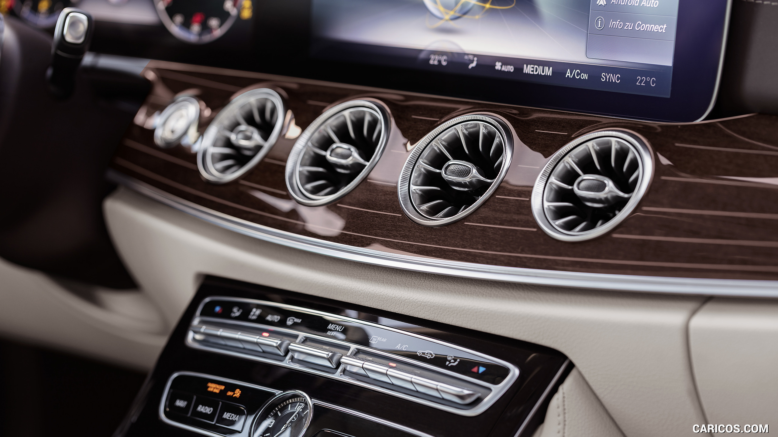 2018 Mercedes-Benz E-Class Coupe - Macchiato Beige / Espresso Brown Leather Interior, Detail, #16 of 365