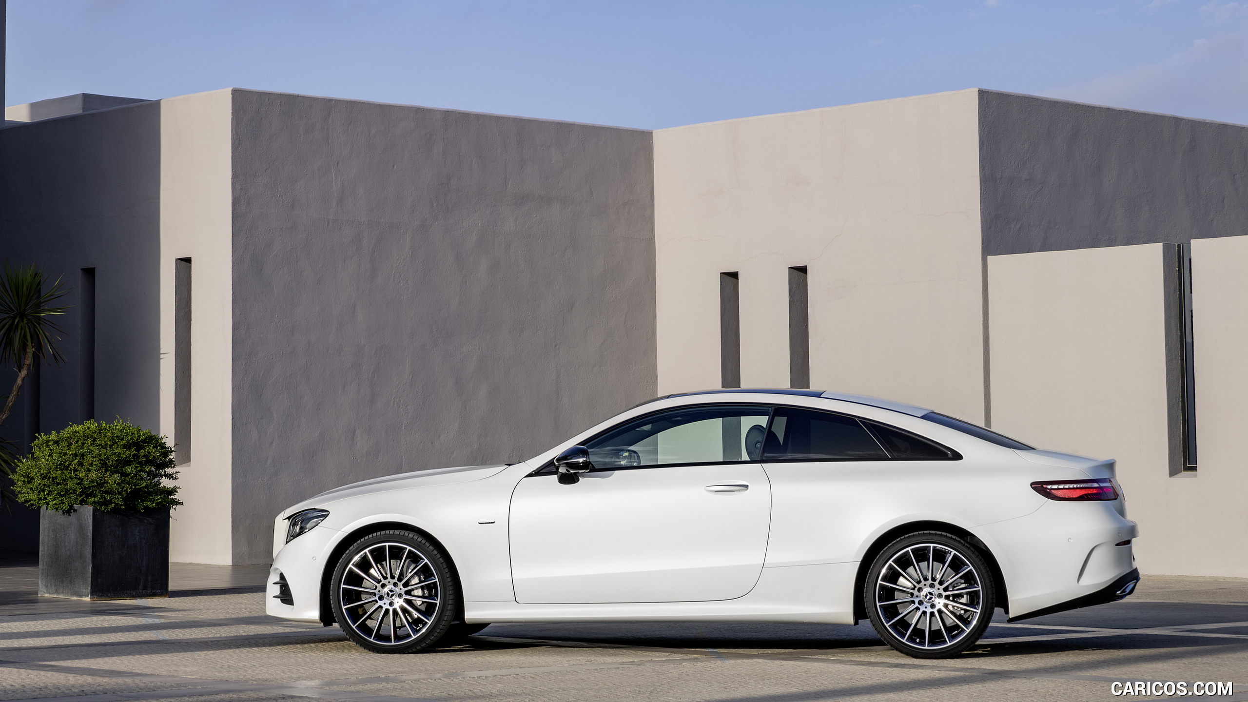 2018 Mercedes-Benz E-Class Coupe Edition 1 AMG Line Night Package (Color: Designo Kashmir White Magno) - Side, #57 of 365