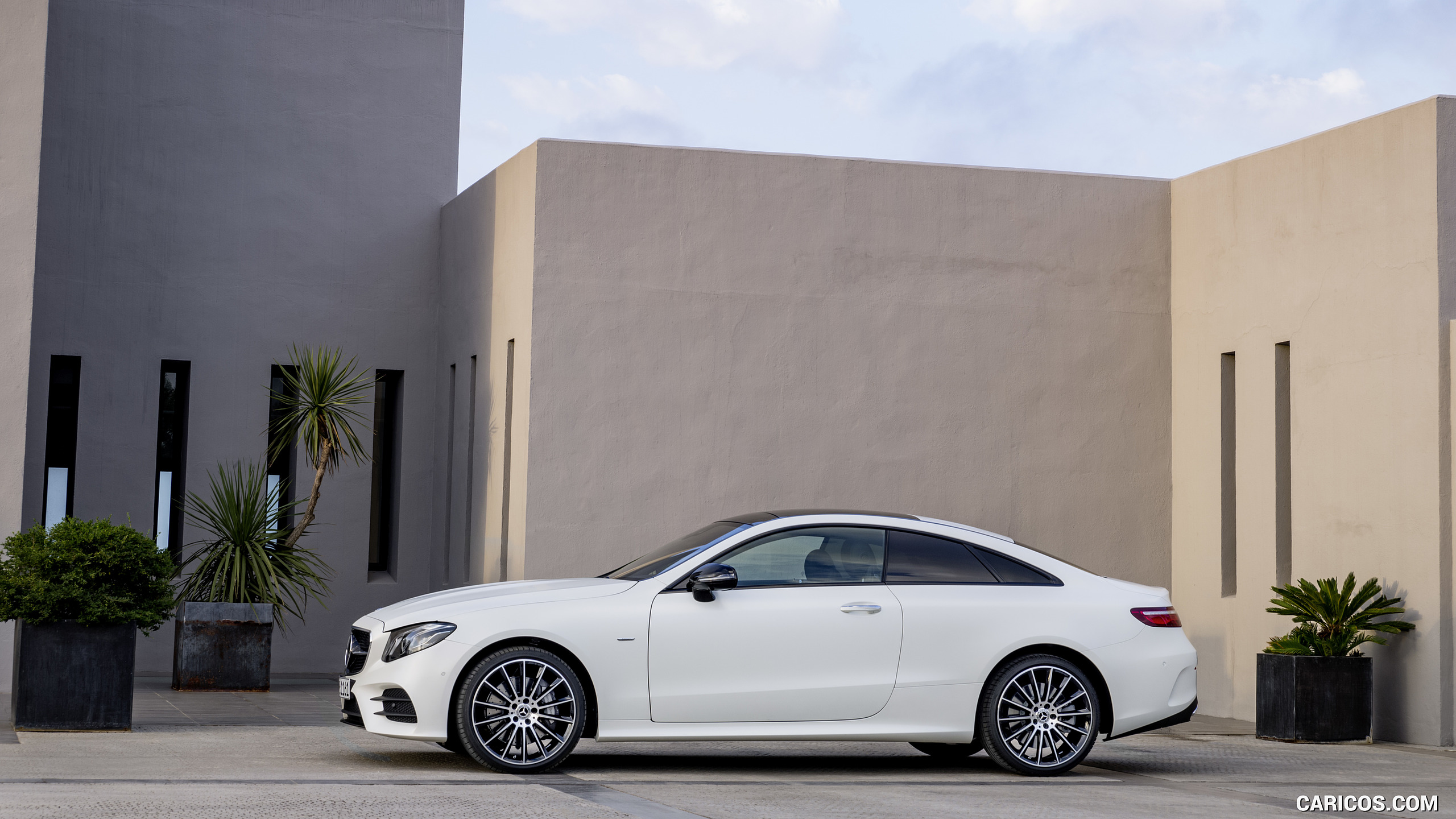 2018 Mercedes-Benz E-Class Coupe Edition 1 AMG Line Night Package (Color: Designo Kashmir White Magno) - Side, #58 of 365