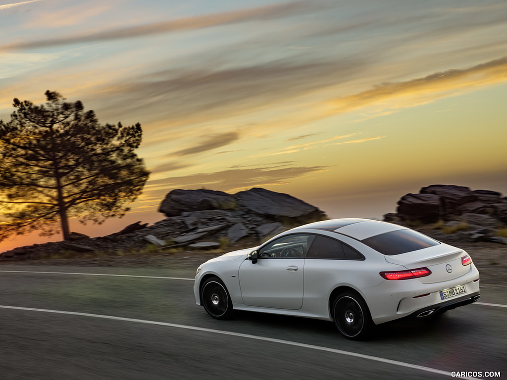 2018 Mercedes-Benz E-Class Coupe Edition 1 AMG Line Night Package (Color: Designo Kashmir White Magno) - Rear Three-Quarter