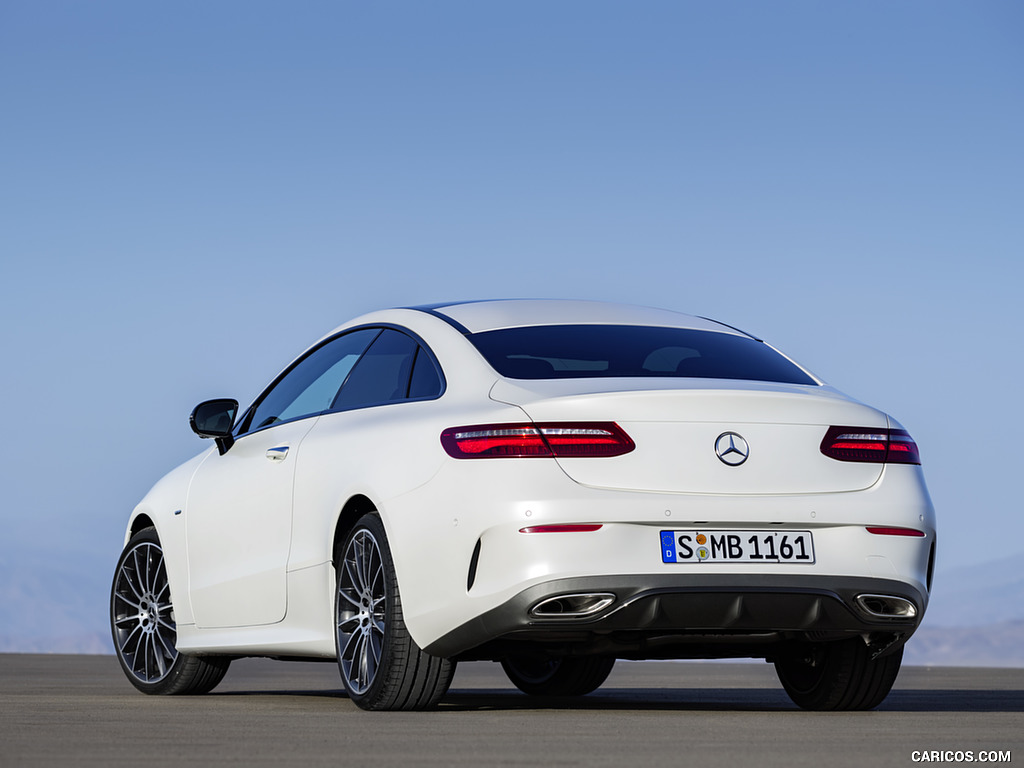 2018 Mercedes-Benz E-Class Coupe Edition 1 AMG Line Night Package (Color: Designo Kashmir White Magno) - Rear Three-Quarter