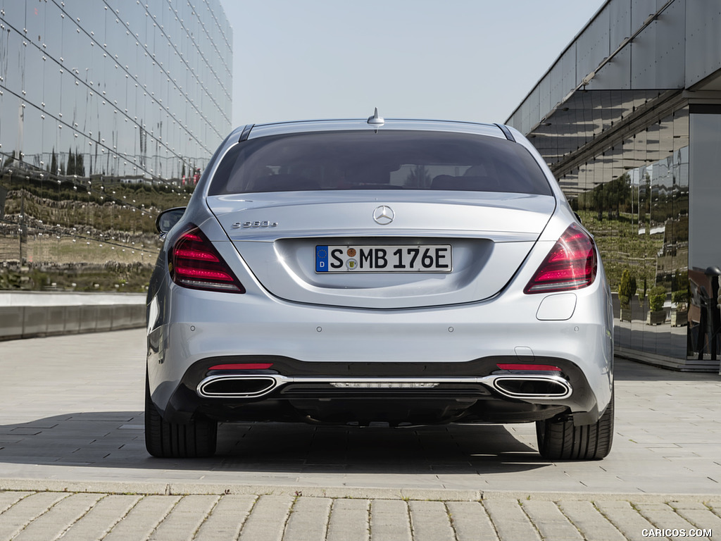 2018 Mercedes-Benz S 560 e Plug-in Hybrid (Color: Diamond Silver) - Rear