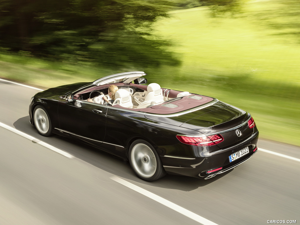 2018 Mercedes-Benz S-Class Cabriolet (Color: Designo mocha Black) - Rear Three-Quarter