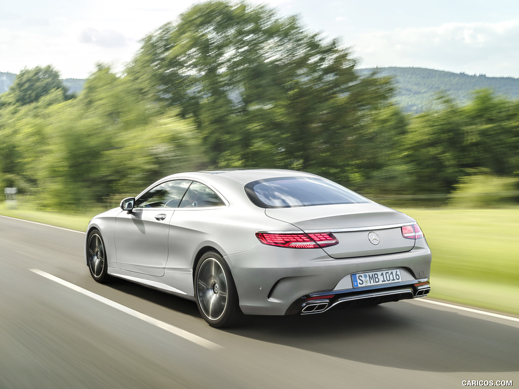 2018 Mercedes-Benz S-Class Coupe (Color: Designo Allanite Grey Magno) - Rear Three-Quarter