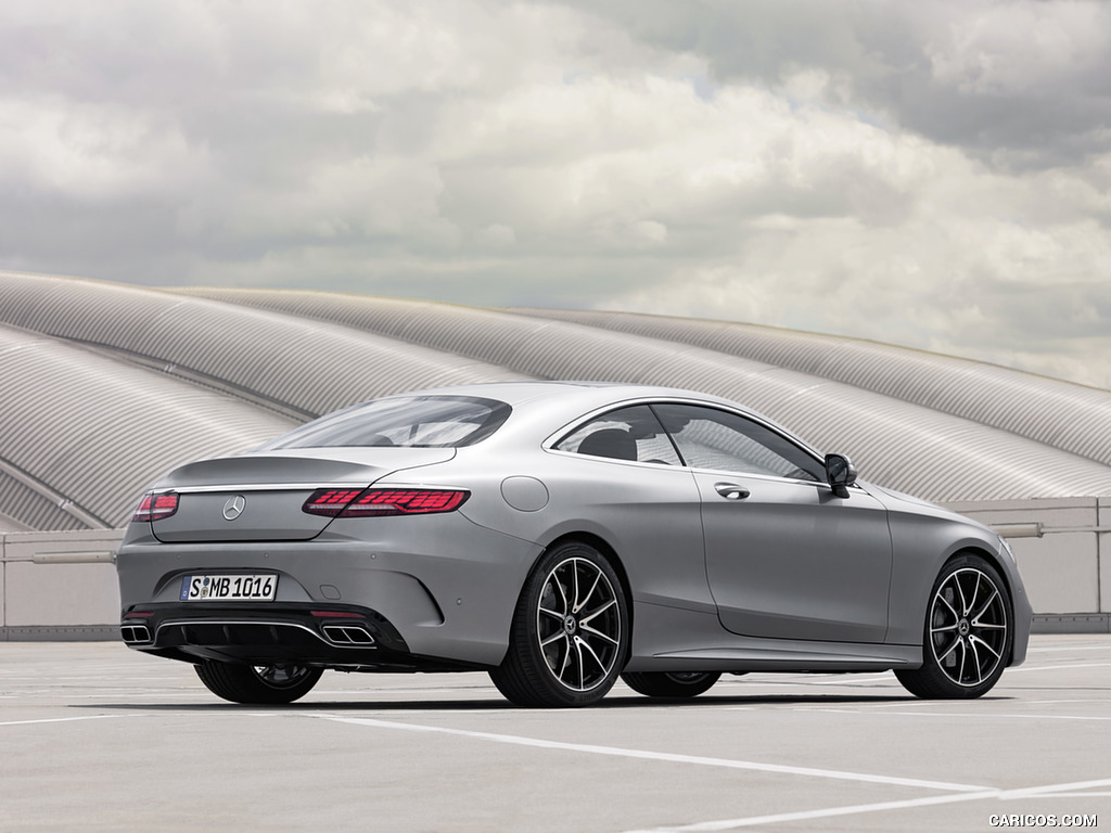 2018 Mercedes-Benz S-Class Coupe (Color: Designo Allanite Grey Magno) - Rear Three-Quarter