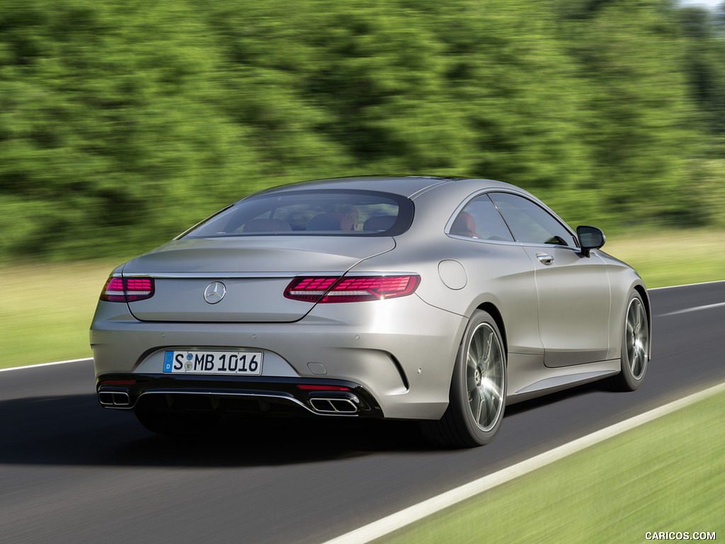 2018 Mercedes-Benz S-Class Coupe (Color: Designo Allanite Grey Magno) - Rear Three-Quarter