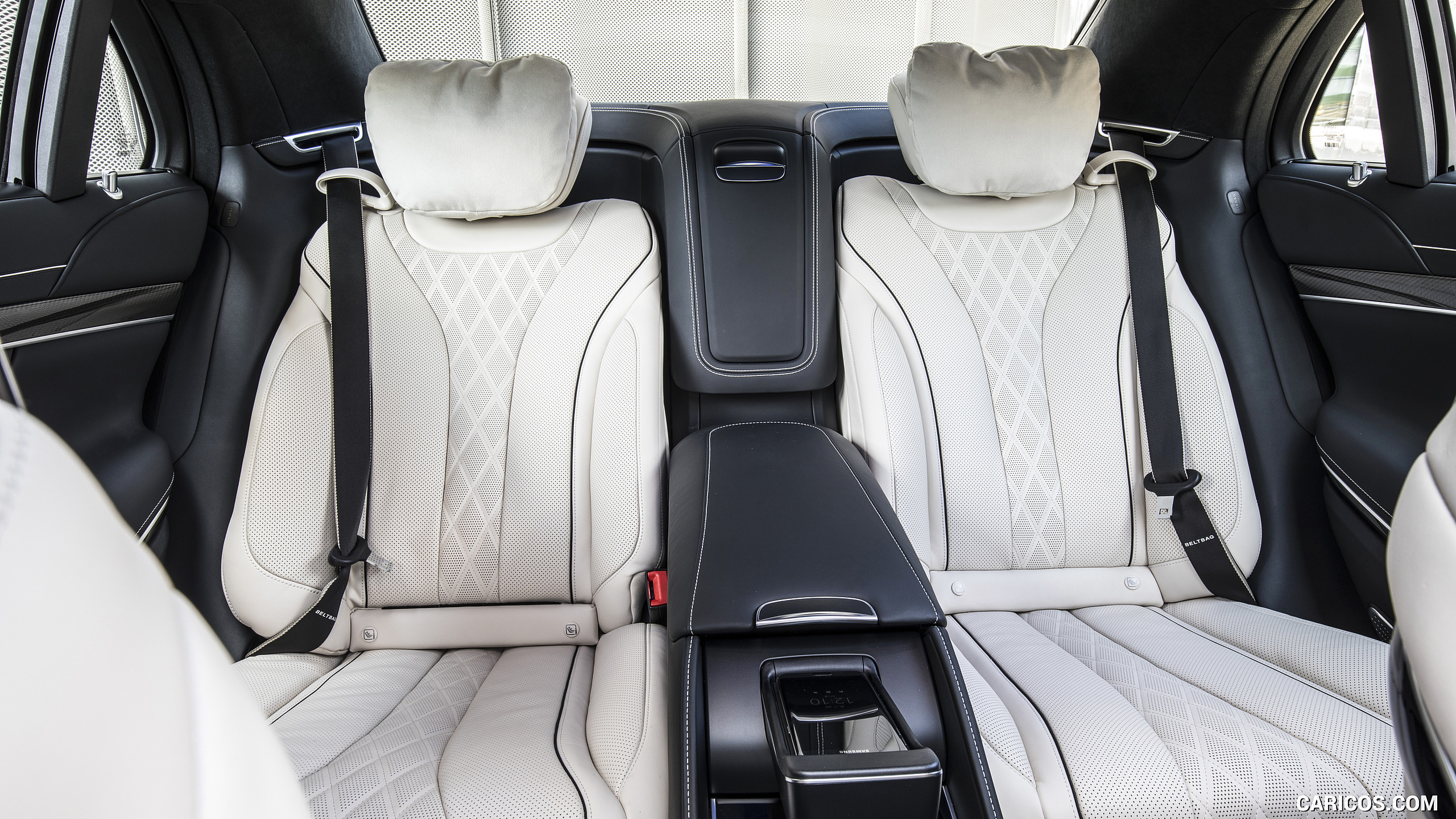2018 Mercedes-Benz S-Class S 560 (Color: designo Diamond White Bright) - Interior, Rear Seats, #112 of 156
