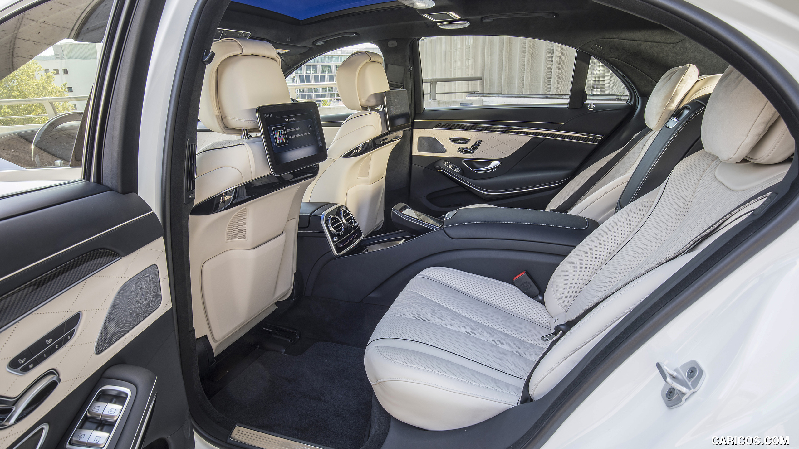 2018 Mercedes-Benz S-Class S 560 (Color: designo Diamond White Bright) - Interior, Rear Seats, #113 of 156