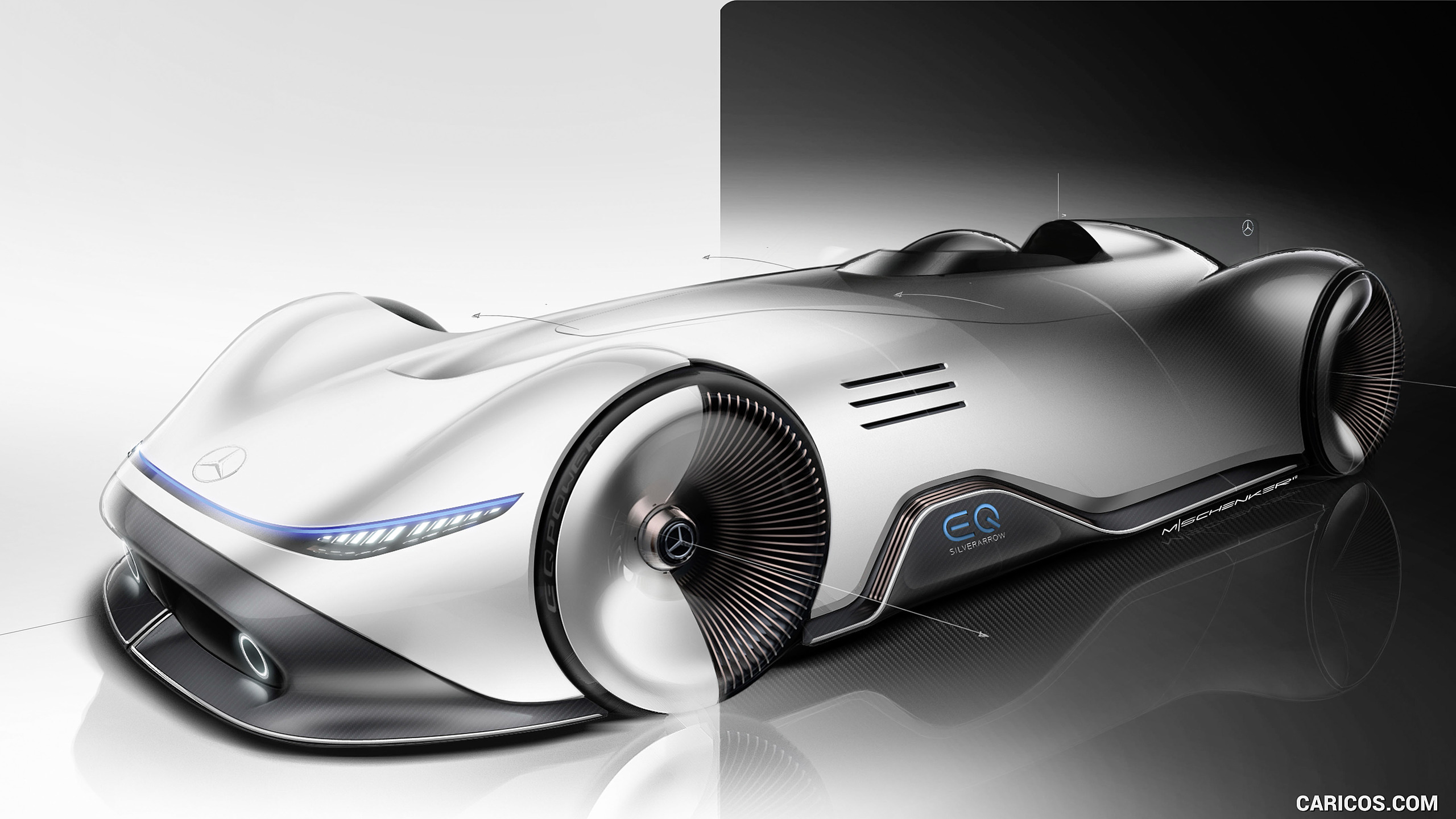 2018 Mercedes-Benz Vision EQ Silver Arrow Concept - Design Sketch, #45 of 50