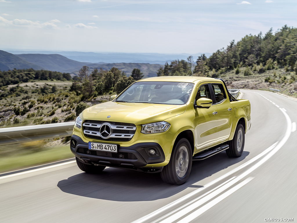 2018 Mercedes-Benz X-Class Pickup Line PROGRESSIVE (Color: Limonite Yellow Metallic) - Front Three-Quarter