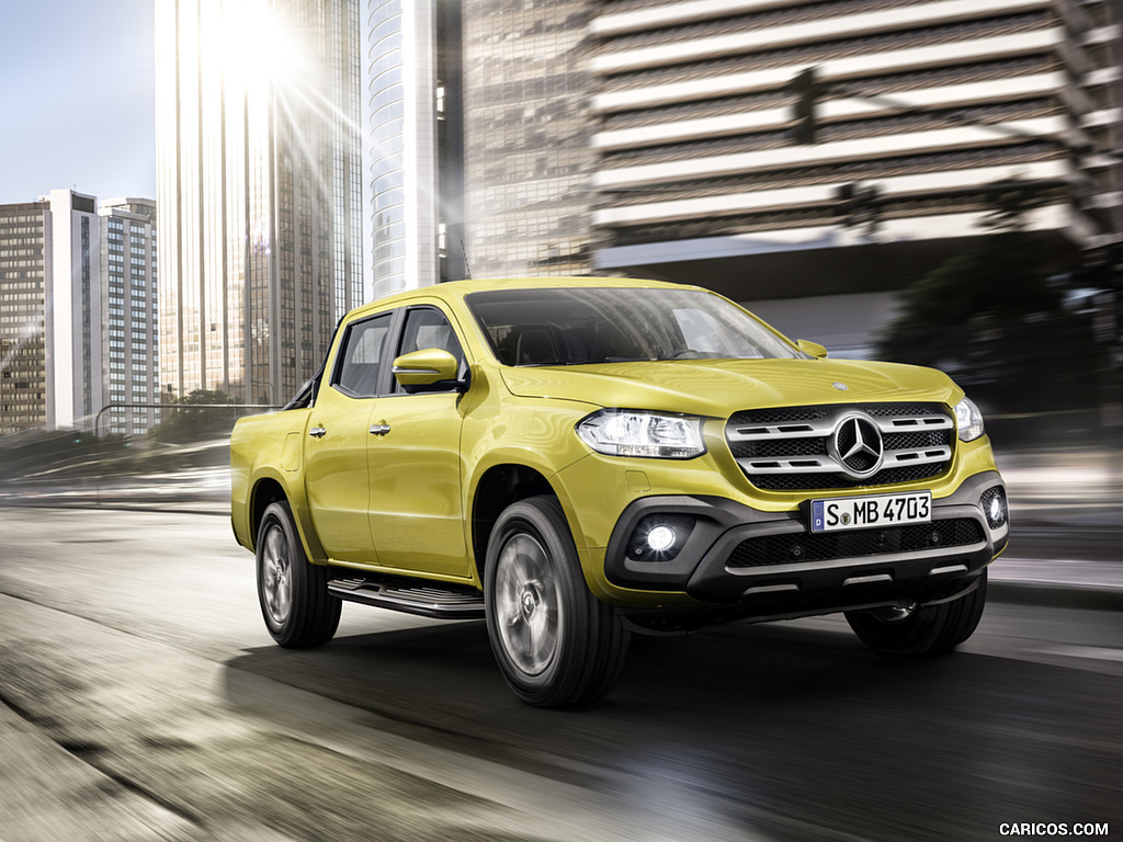 2018 Mercedes-Benz X-Class Pickup Line PROGRESSIVE (Color: Limonite Yellow Metallic) - Front Three-Quarter