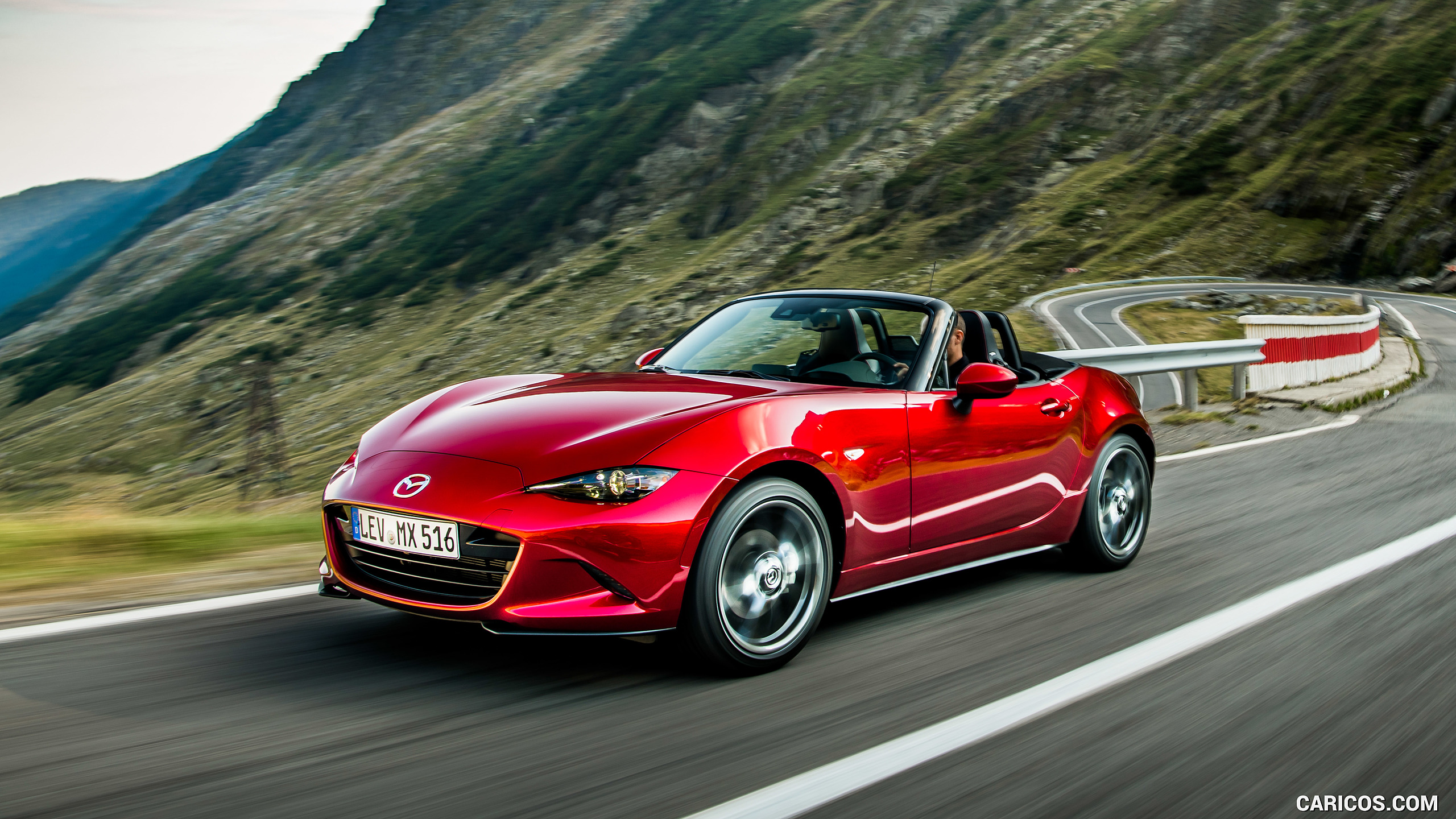 2019 Mazda MX-5 Roadster (Color: Soul Red Crystal) - Front Three-Quarter, #1 of 101