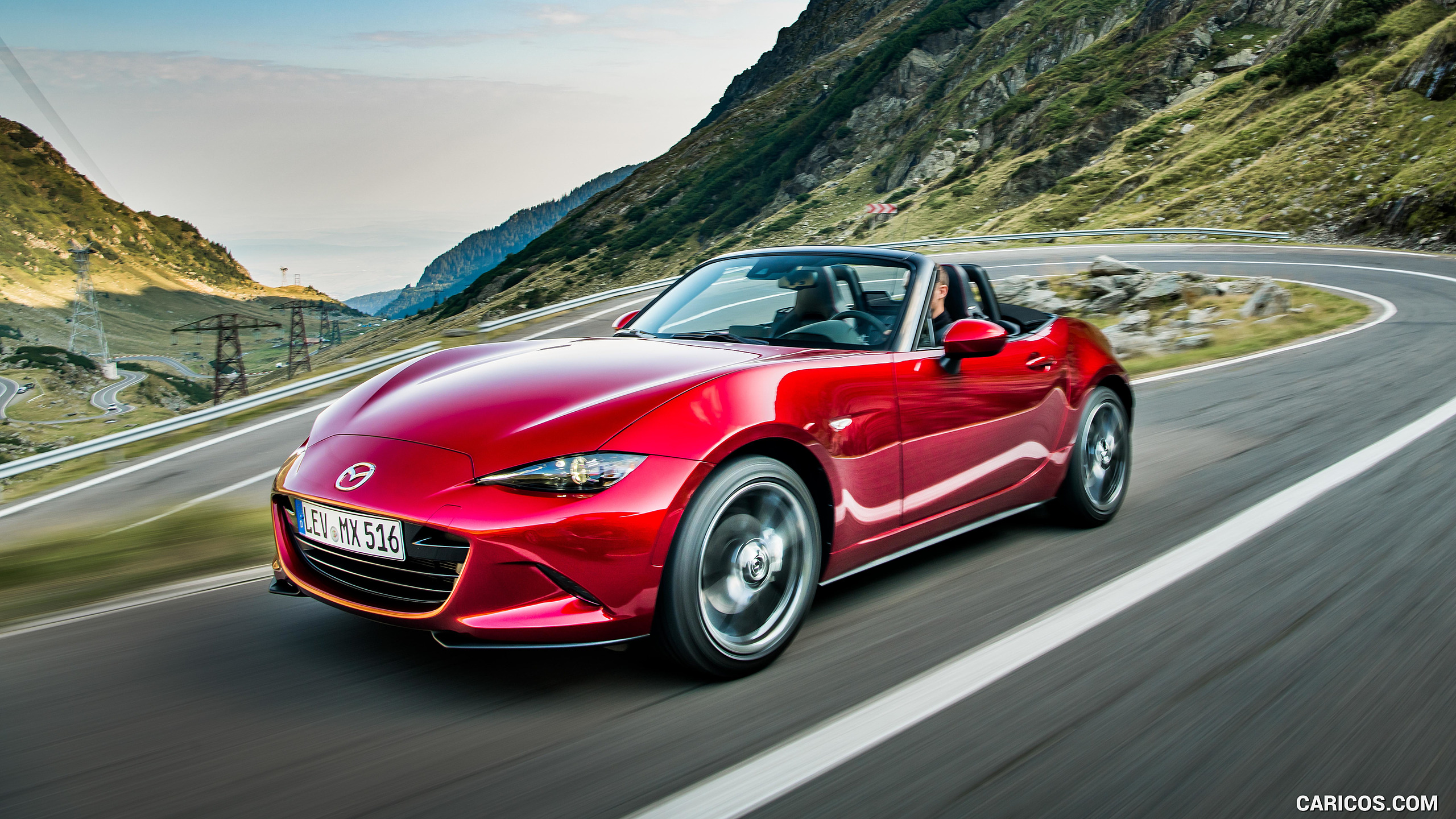 2019 Mazda MX-5 Roadster (Color: Soul Red Crystal) - Front Three-Quarter, #8 of 101