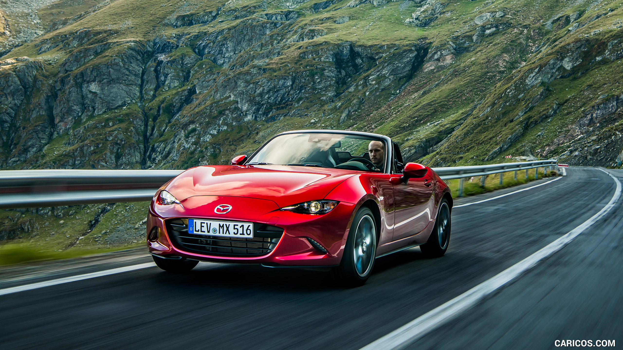 2019 Mazda MX-5 Roadster (Color: Soul Red Crystal) - Front Three-Quarter, #9 of 101