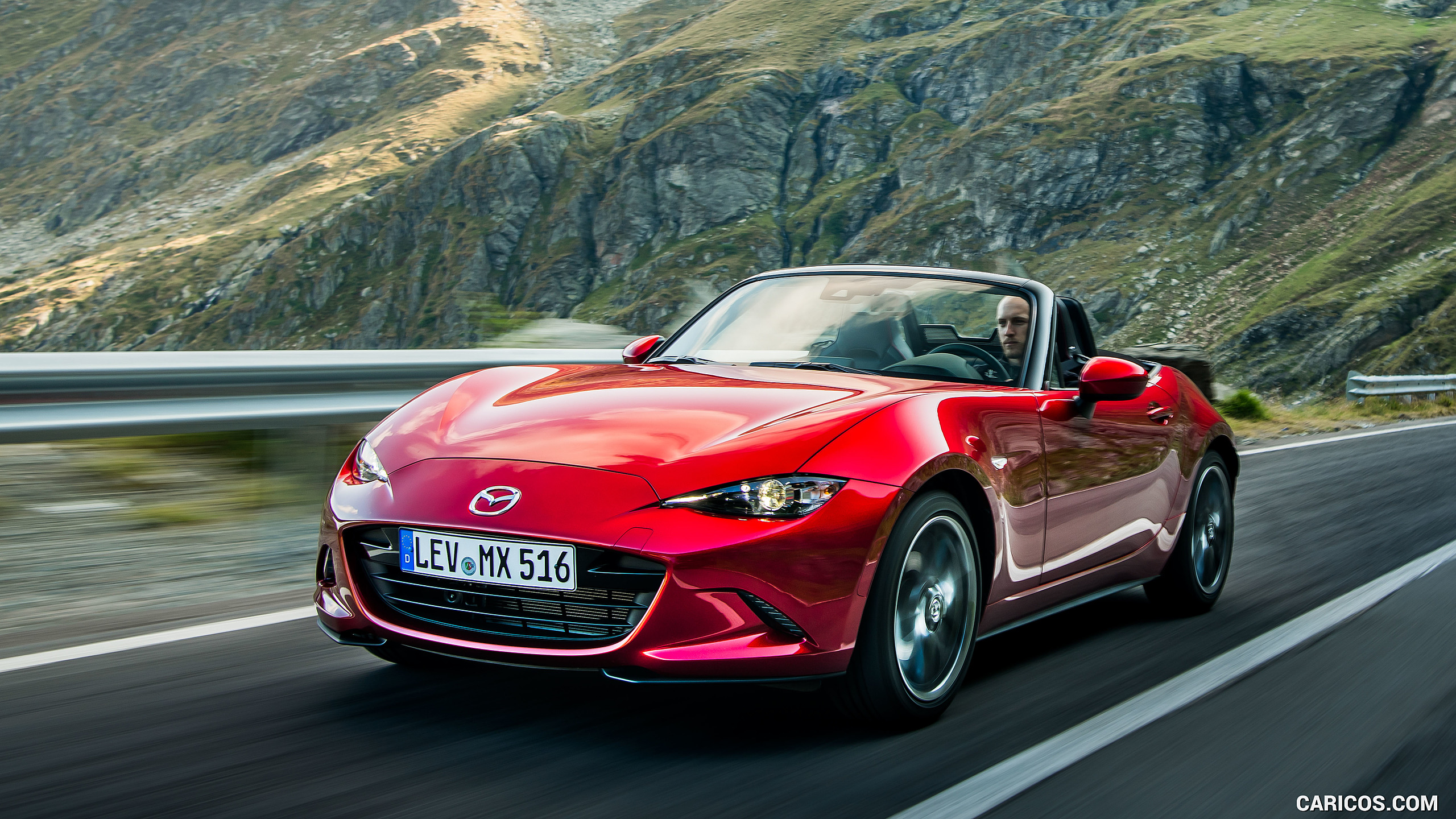 2019 Mazda MX-5 Roadster (Color: Soul Red Crystal) - Front Three-Quarter, #10 of 101