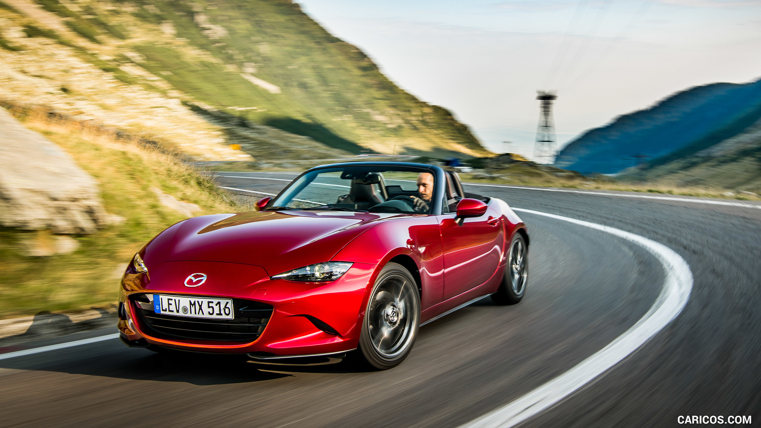 2019 Mazda MX-5 Roadster (Color: Soul Red Crystal) - Front Three-Quarter, #11 of 101